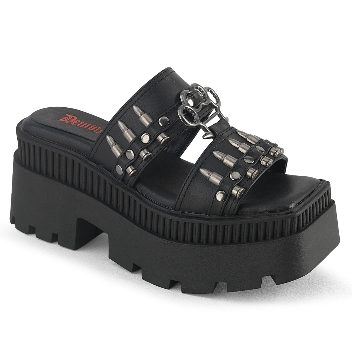 WRATH-08 Demonia Cult Black 3.3 Inch Alternative Women's Sandals Blk Vegan Leather