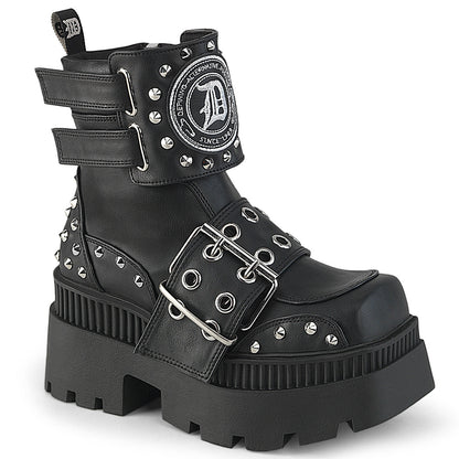 WRATH-58 Demonia Cult Black 3.3 Inch Alternative Women's Ankle Boots Blk Vegan Leather