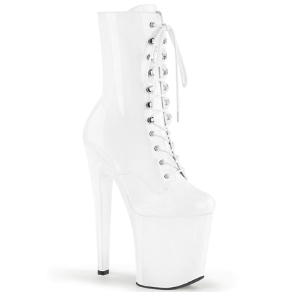 XTREME-1020 Pleaser White 8 Inch Exotic Dancing Ankle Boots
