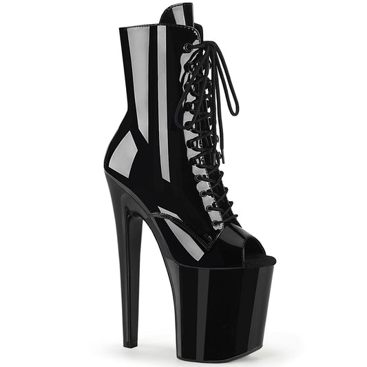 XTREME-1021 Pleaser Black 8 Inch Exotic Dancing Ankle Boots