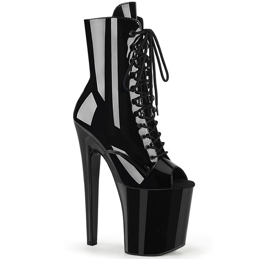 XTREME-1021 Pleaser Black 8 Inch Exotic Dancing Ankle Boots