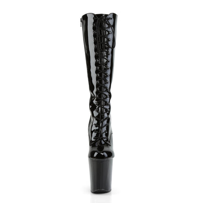 Pleaser XTREME-2020 Black Platform Boots - 8 Inch Heels