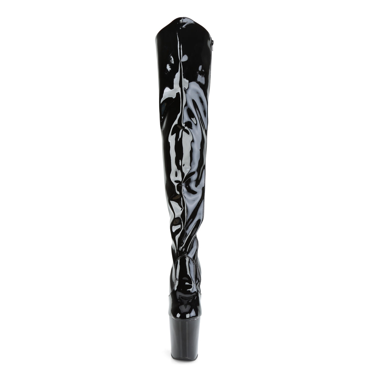 Pleaser XTREME-3010 Black Platform Thigh High Boots - 8 Inch Heels