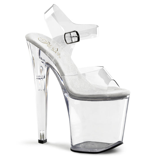 XTREME-808 Pleaser Clear 8 Inch Pole Dancer Platform Shoes