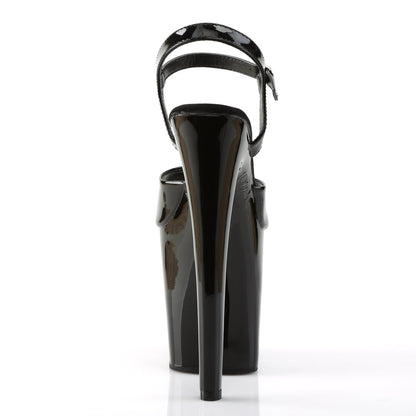 XTREME-809 8" Heel Black Patent Pole Dancer Platform Shoes