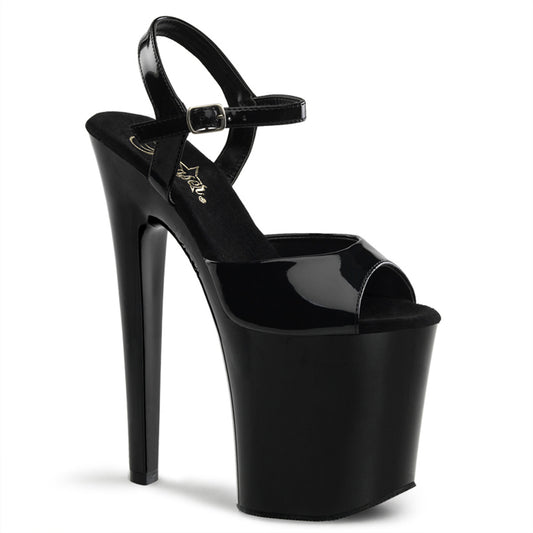 XTREME-809 Pleaser Black 8 Inch Pole Dancer Platform Shoes