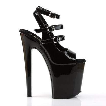 XTREME-873 8" Heel Black Patent Pole Dancing Platforms Shoes-Pleaser- Sexy Shoes Fetish Heels