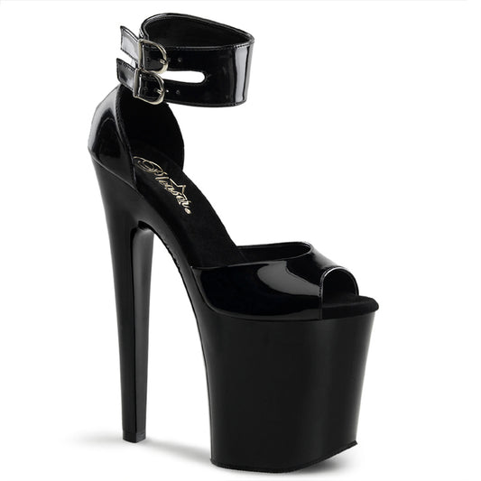 XTREME-875 Pleaser Black 8 Inch Fetish Pole Platform Shoes