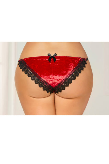 STM10821 Seven Til Midnight Seven Til Midnight Velvet Panty Red/Black