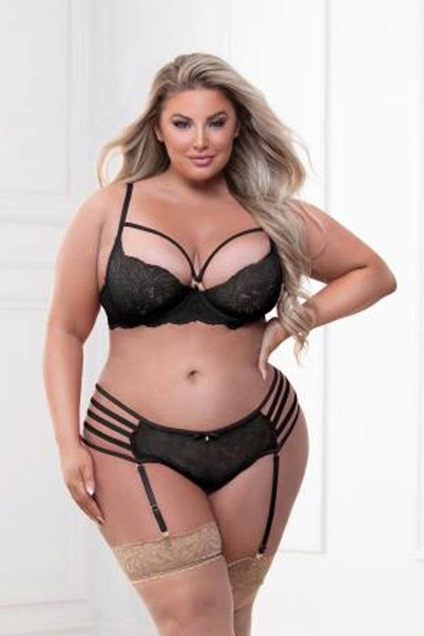 STM11336X Seven Til Midnight Sweet Surrender Bra Set Black