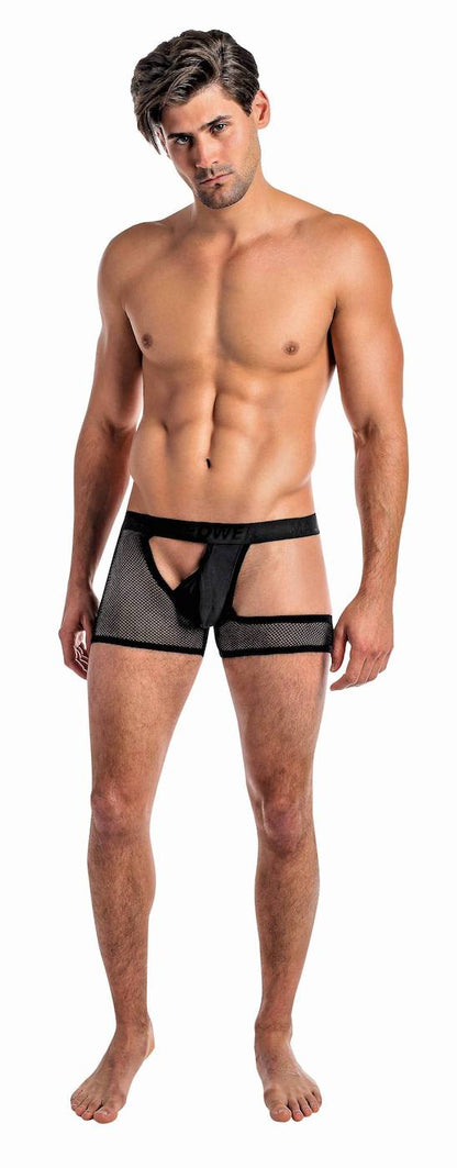 MP128231 Malepower Half Moon Short - Black Black