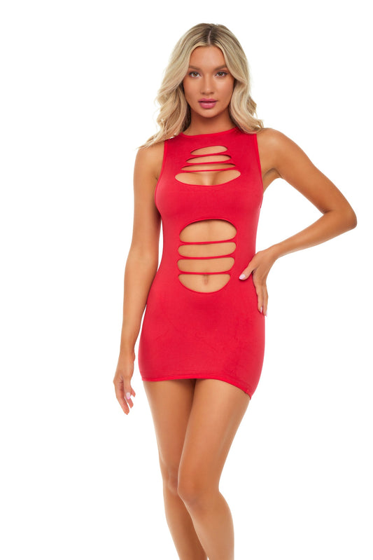 PL25122 Sexy Can'T Commit Red Dress