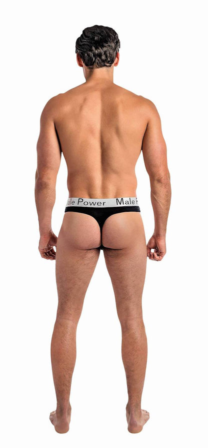 MP438227 Malepower Lo Rise Thong - Black