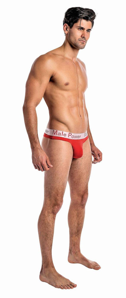 MP438227 Malepower Lo Rise Thong - Red Small Medium Red