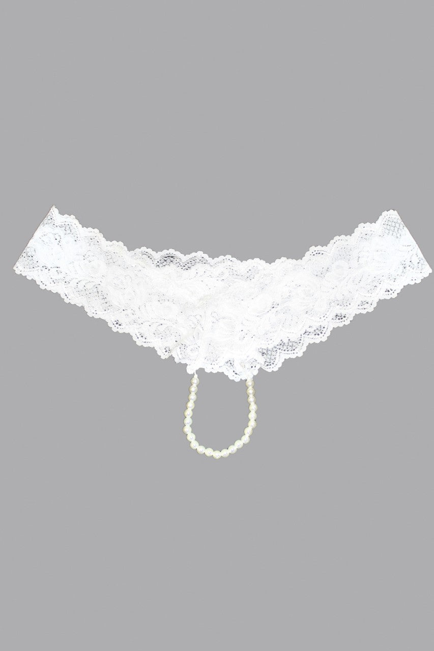 IC7119 icollection lingerie Lace And Open Crotch Pearl String Chee Red