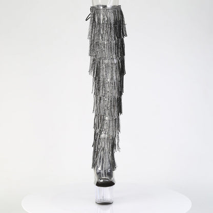 adore 3019c rsf 7 inch heel silver fringes pole dancing thigh highs