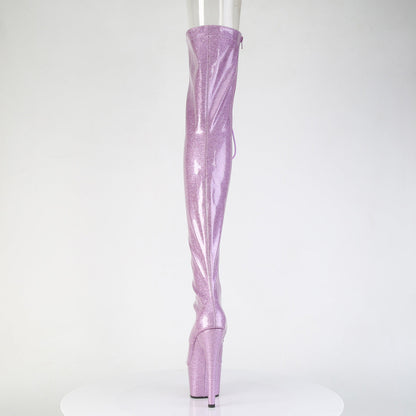 adore 3021gp lilac glitter pleaser pole dancing thigh high boots