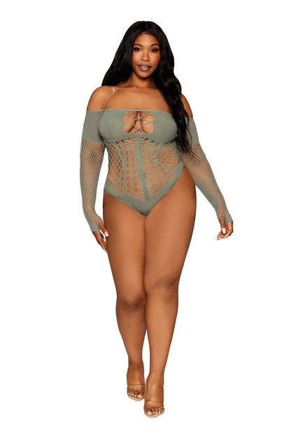 DG13269X Sexy Long Sleeve Fishent Teddy Queen Sage