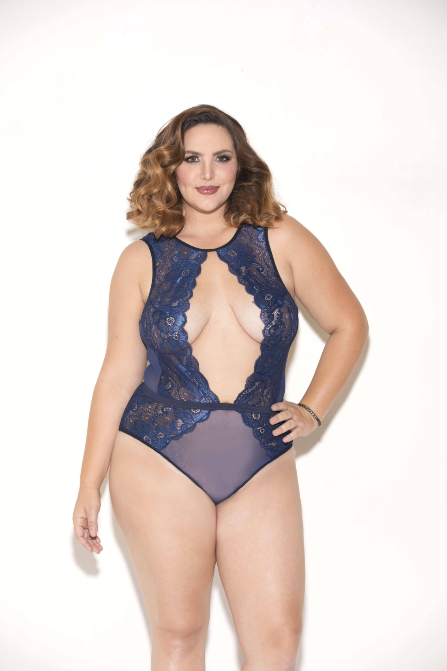 gl35065x glitter glitter two toned no cup lace teddy navy