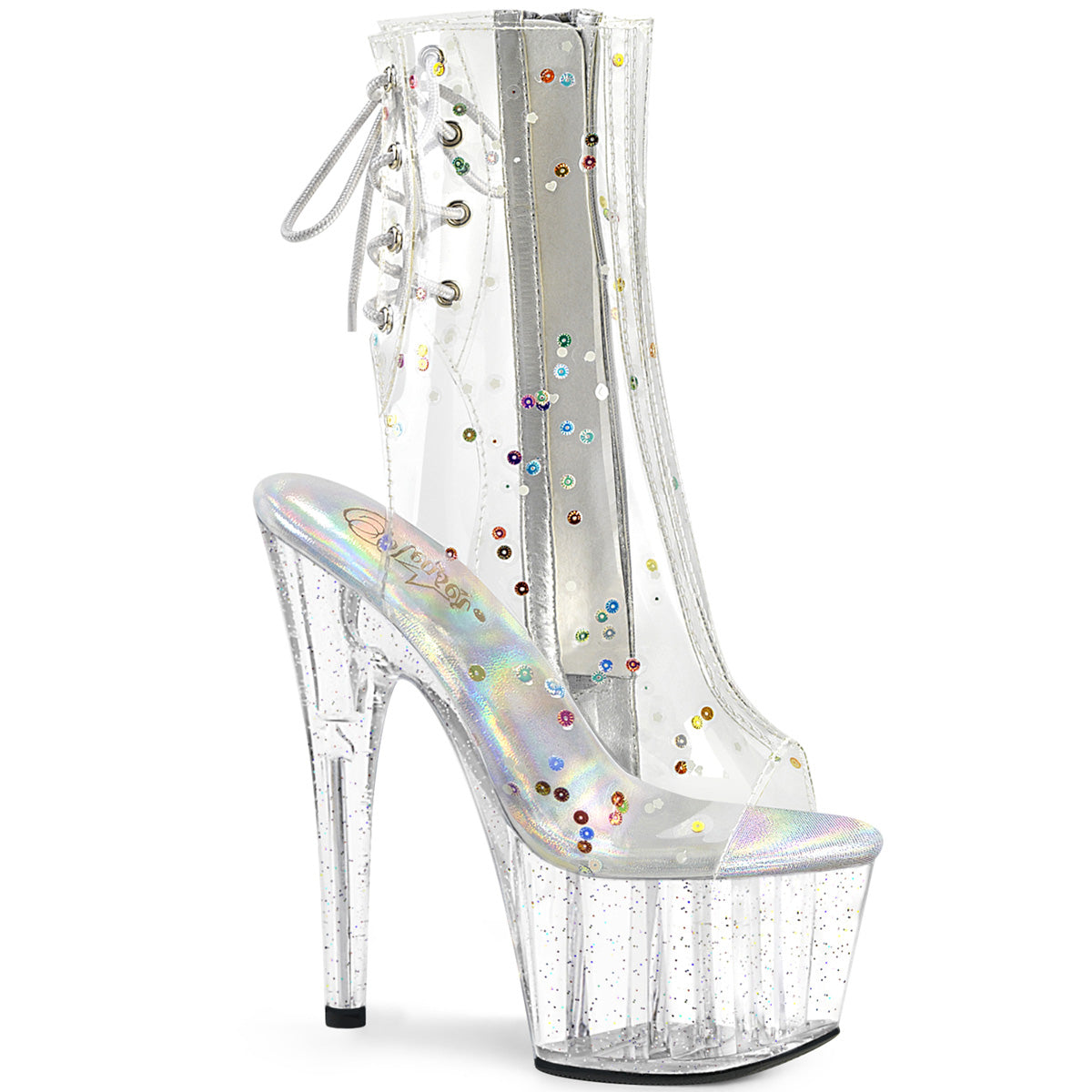 ADORE-1018C-2 Strippers Heels Pleaser Platforms (Exotic Dancing) Clr TPU/Clr