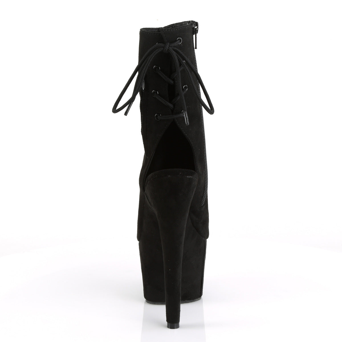 ADORE-1018FS Pleaser Black Faux Suede/Black Suede Platform Shoes [Sexy Footwear]