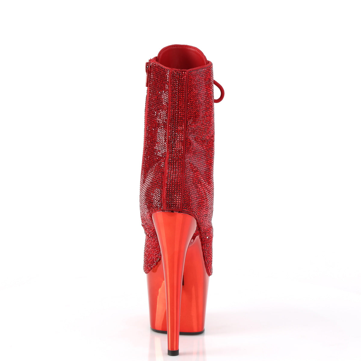 ADORE-1020CHRS Pleaser Red Rhinestones/Red Chrome Platform Shoes [Sexy Footwear]