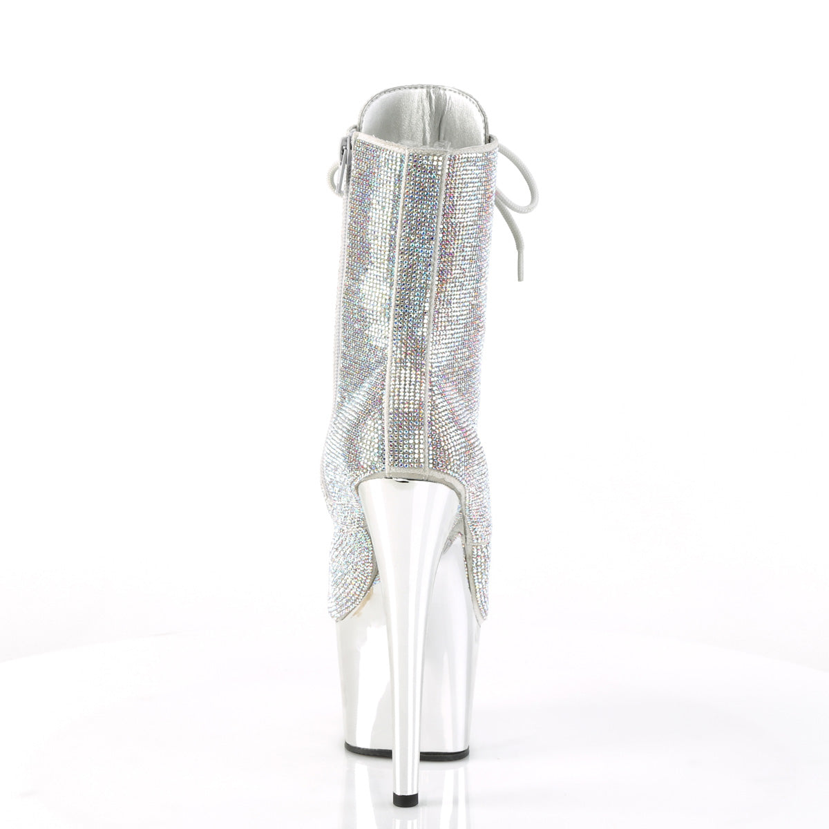 ADORE-1020CHRS Pleaser Silver Multi Rhinestones/Silver Chrome Platform Shoes [Sexy Footwear]