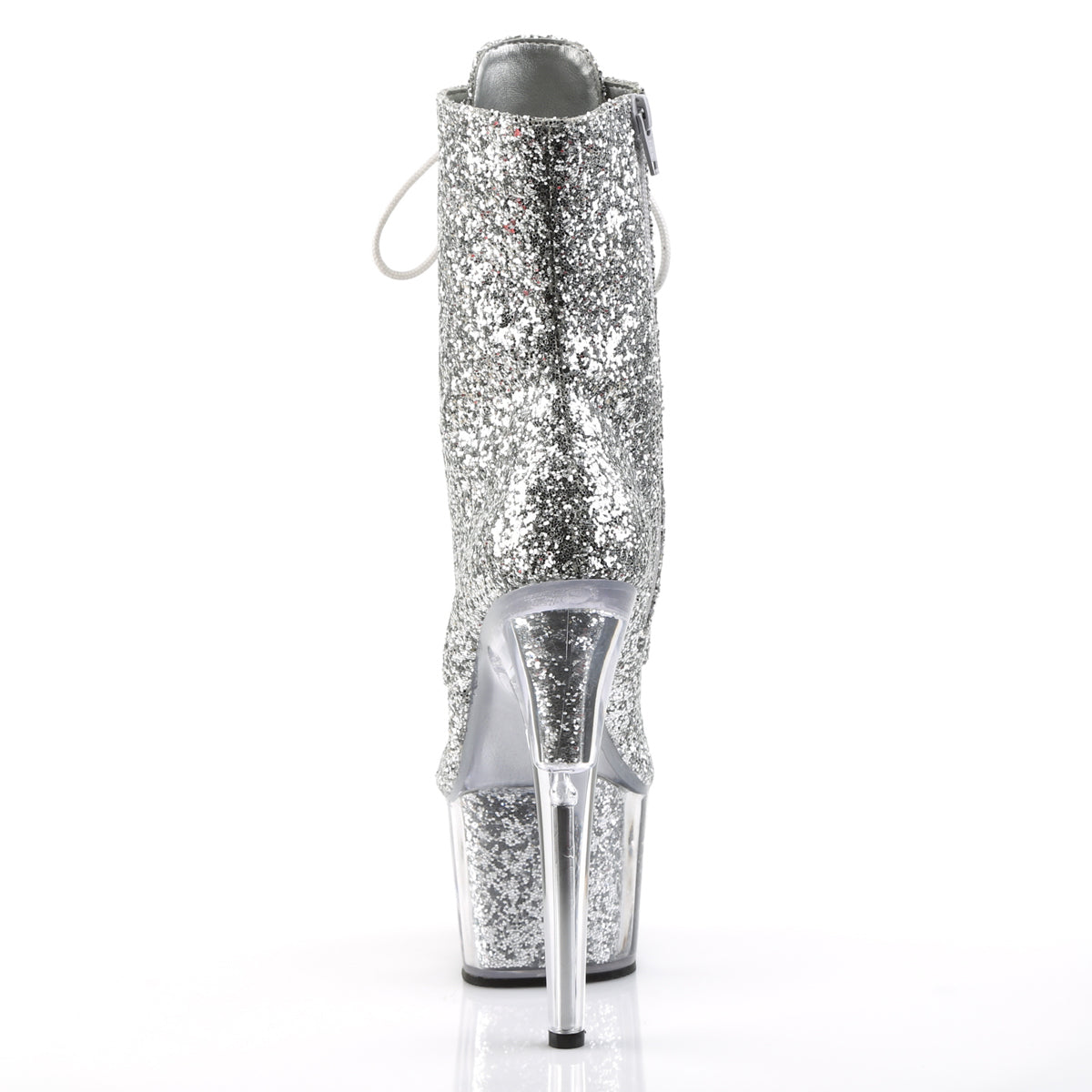 ADORE-1020G Pleaser Silver Glitter/Silver Glitter Platform Shoes [Exotic Dance Ankle Boots]