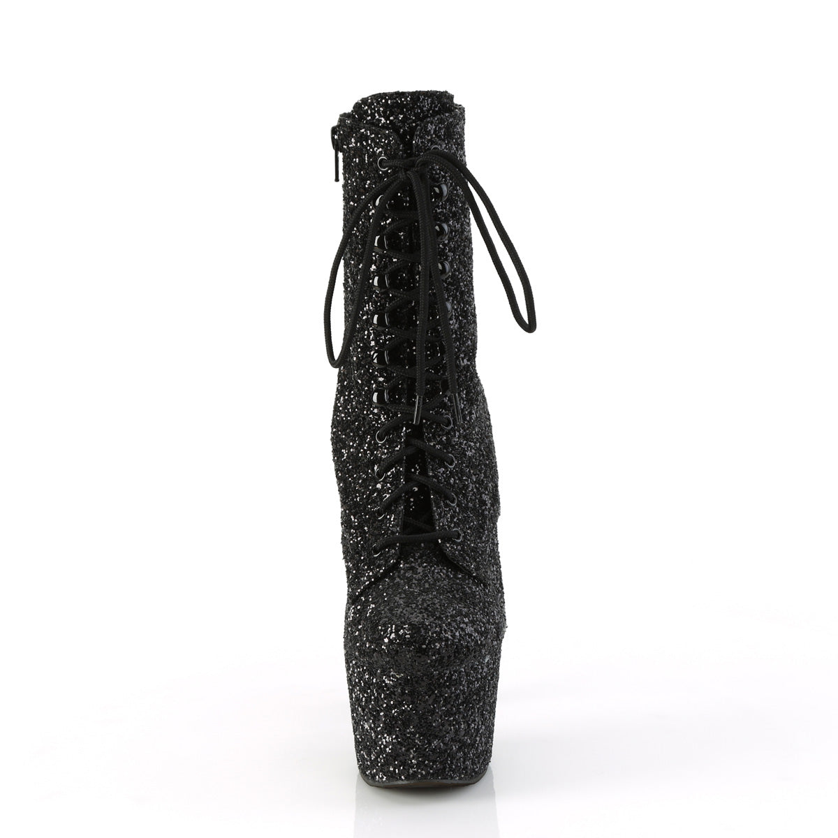 ADORE-1020GWR Pleaser Black Glitter/Black Glitter Platform Shoes [Exotic Dance Ankle Boots]