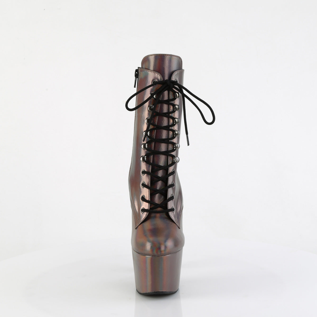 ADORE-1020HG Pleaser Gun Metal Holo Platform Shoes [Exotic Dance Ankle Boots]