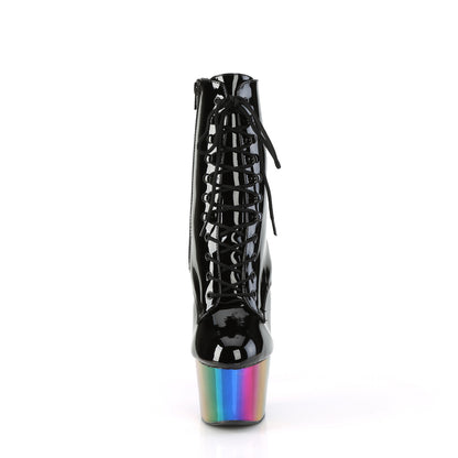 ADORE-1020RC Pleaser Black/Rainbow Chrome Sexy Platform Shoes (Pole Dancing Heels)