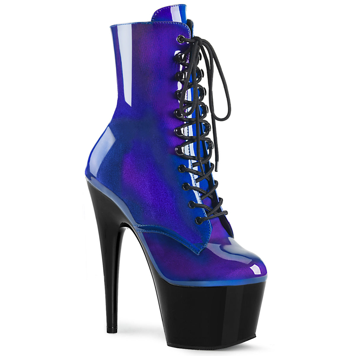 ADORE-1020SHG Strippers Heels Pleaser Platforms (Exotic Dancing) Blue-Purple/Blk