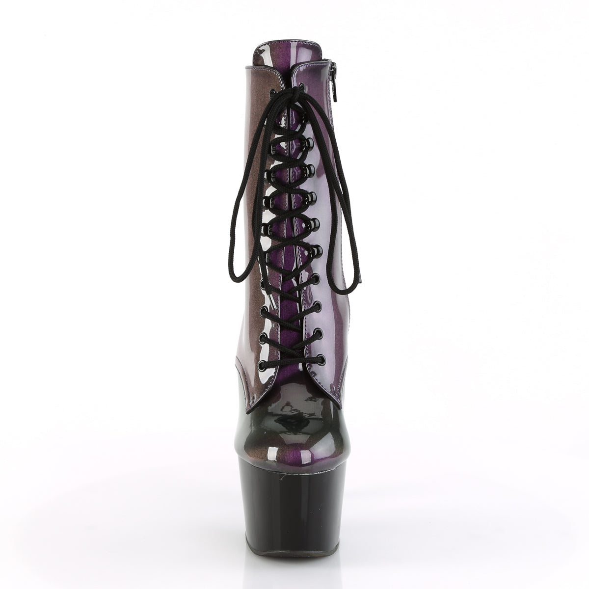 ADORE-1020SHG Pleaser Purple-Olive/Black Platform Shoes [Exotic Dance Ankle Boots]