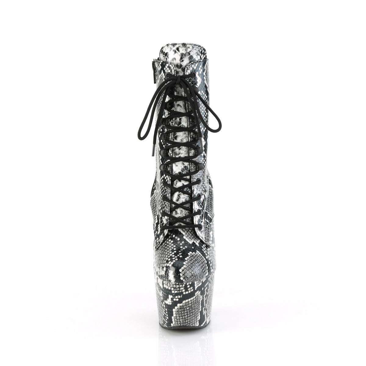 ADORE-1020SPWR Pleaser Black Snake Print/Black Snake Print Platform Shoes [Exotic Dance Ankle Boots]