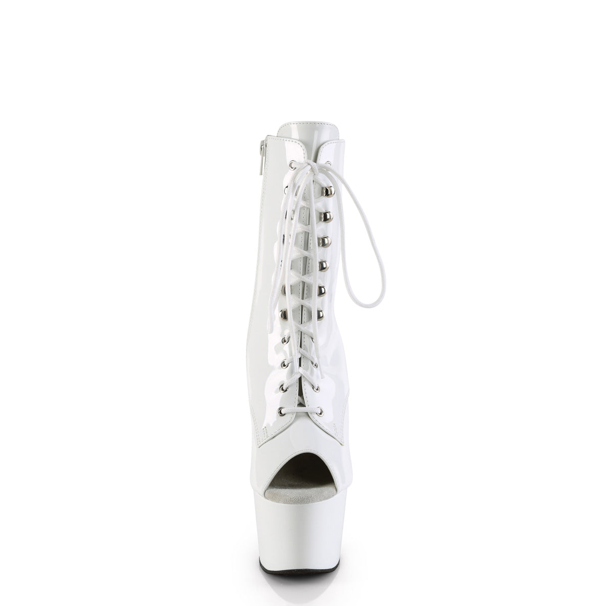 ADORE-1021 Pleaser White Patent/White Platform Shoes [Exotic Dance Ankle Boots]