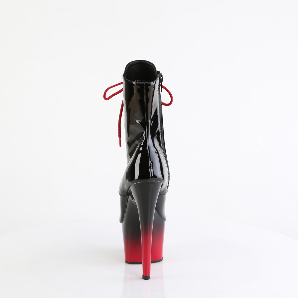 ADORE-1021BR-H Pleaser Black Patent-Red Platform Shoes [Exotic Dance Ankle Boots]