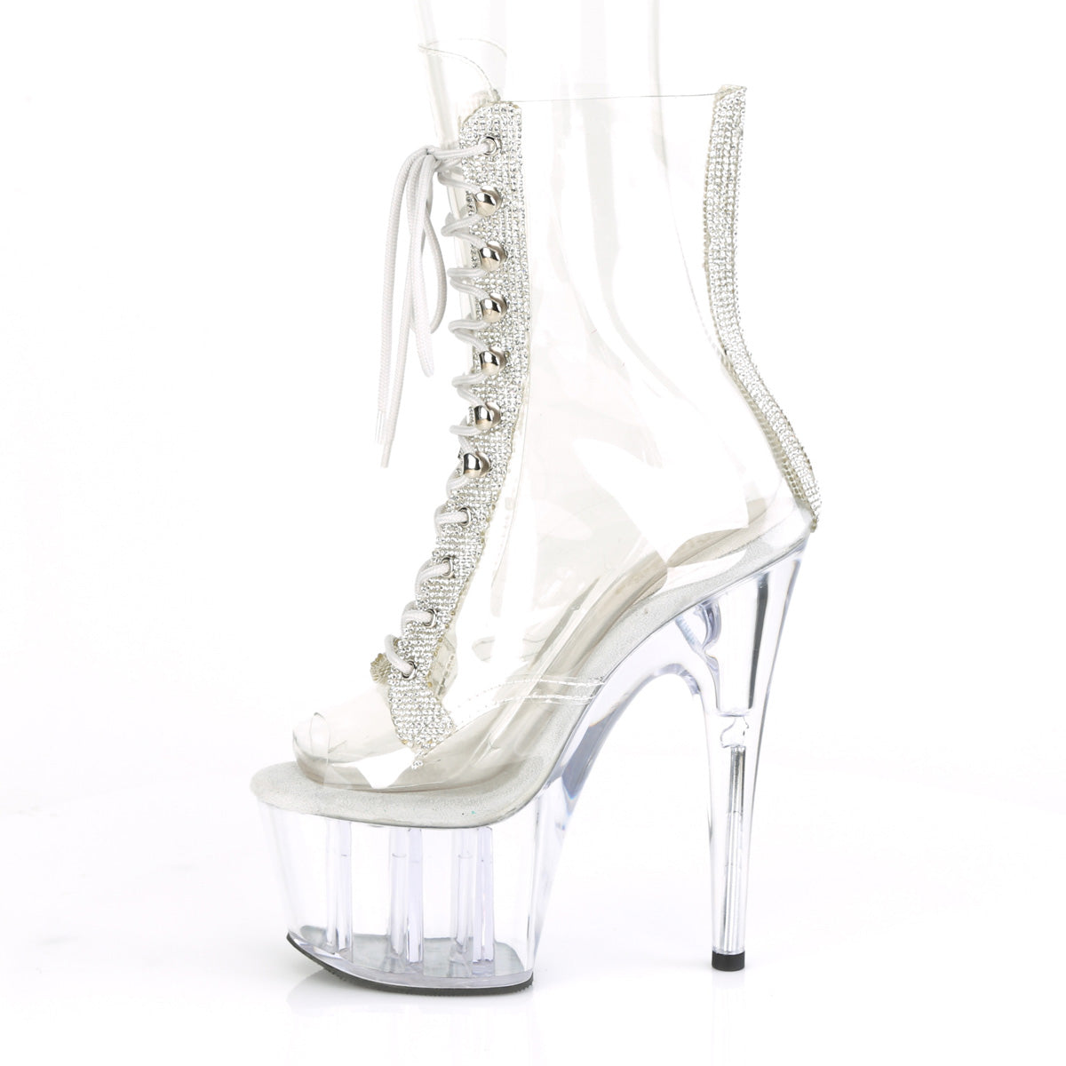 ADORE-1021C-2 Pleaser Clear-Rhinestones/Clear Platform Shoes [Sexy Ankle Boots]