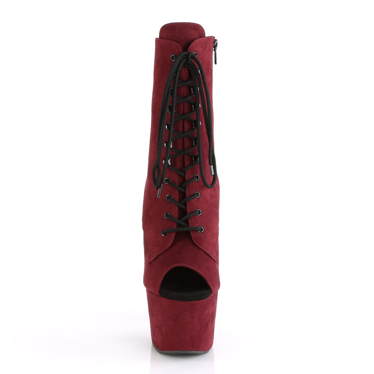 ADORE-1021FS Pleaser Burgundy Faux Suede/Burgundy Faux Suede Platform Shoes [Exotic Dance Ankle Boots]