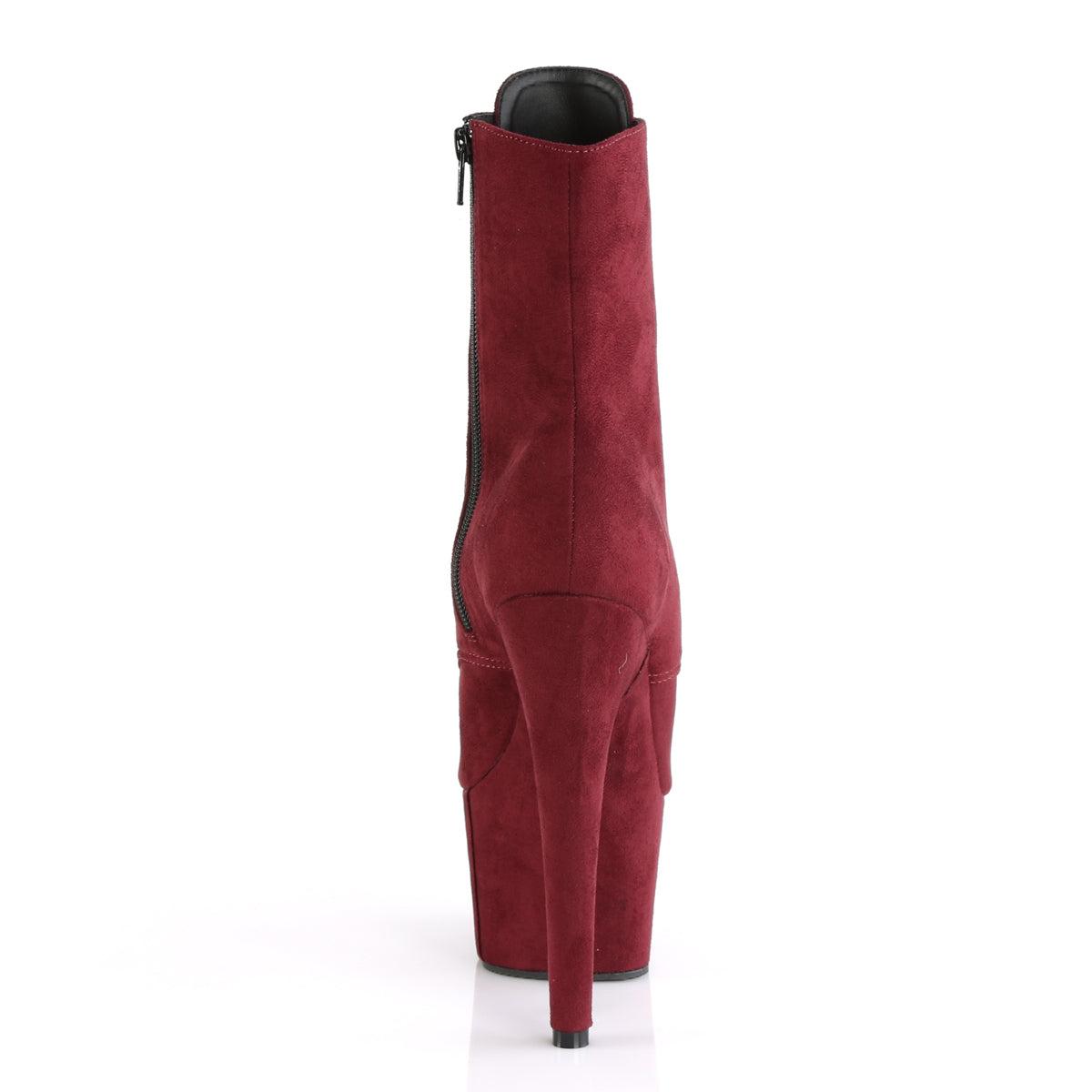 ADORE-1021FS Pleaser Burgundy Faux Suede/Burgundy Faux Suede Platform Shoes [Exotic Dance Ankle Boots]