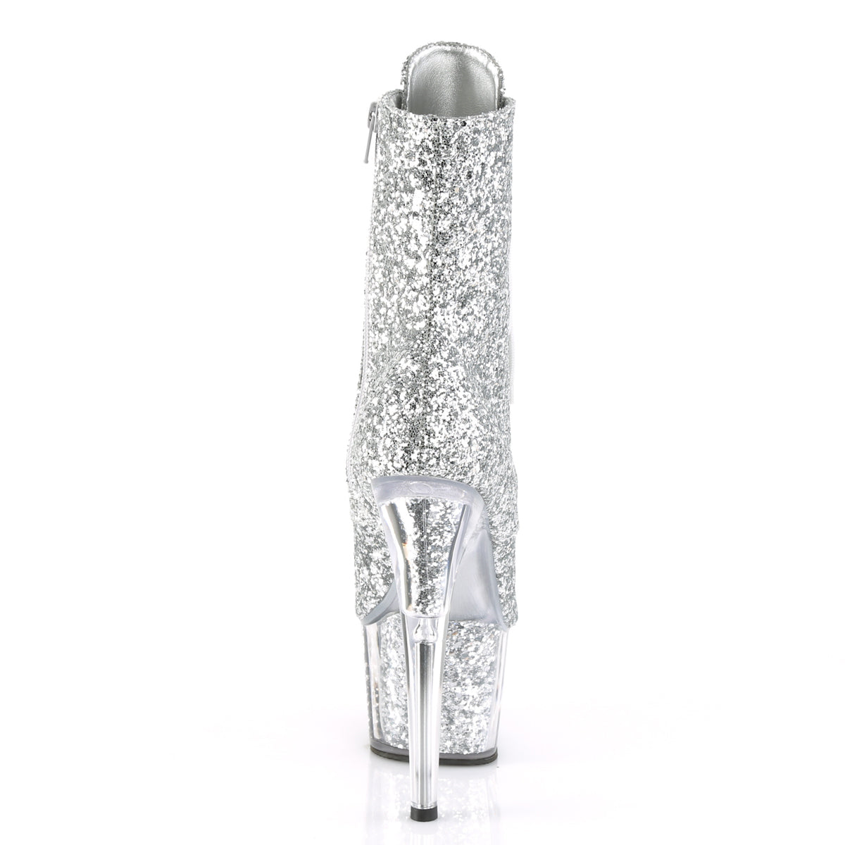 ADORE-1021G Pleaser Silver Glitter/Silver  Glitter Platform Shoes [Exotic Dance Ankle Boots]