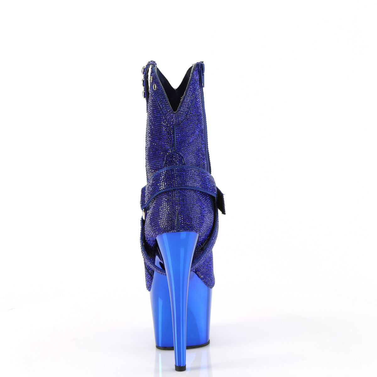 ADORE-1029CHRS Pleaser Royal Blue Rhinestones/Royal Blue Chrome Platform Shoes [Exotic Dance Ankle Boots]