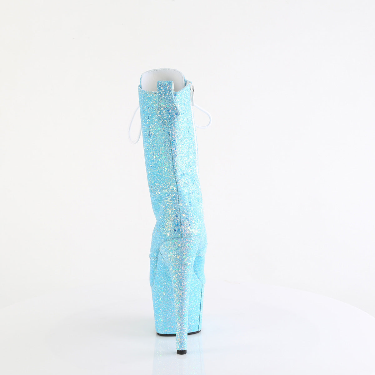 ADORE-1040IG Pleaser B Blue Iridescent Glitter Platform Shoes [Exotic Dance Ankle Boots]