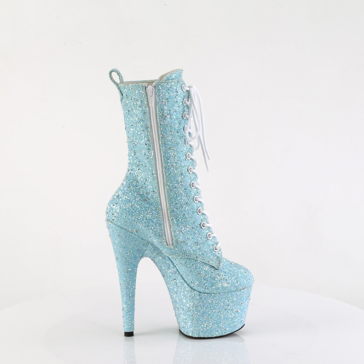 ADORE-1040GR Pleaser B Blue Multi Glitters Platform Shoes [Exotic Dance Ankle Boots]