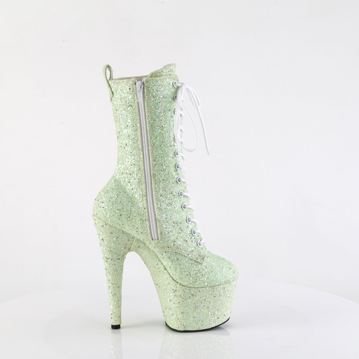 ADORE-1040GR Pleaser Mint Multi Glitters Platform Shoes [Exotic Dance Ankle Boots]