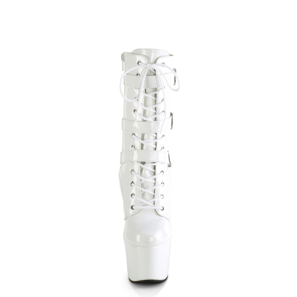 ADORE-1043 Pleaser White Patent Platform Shoes [Exotic Dance Ankle Boots]