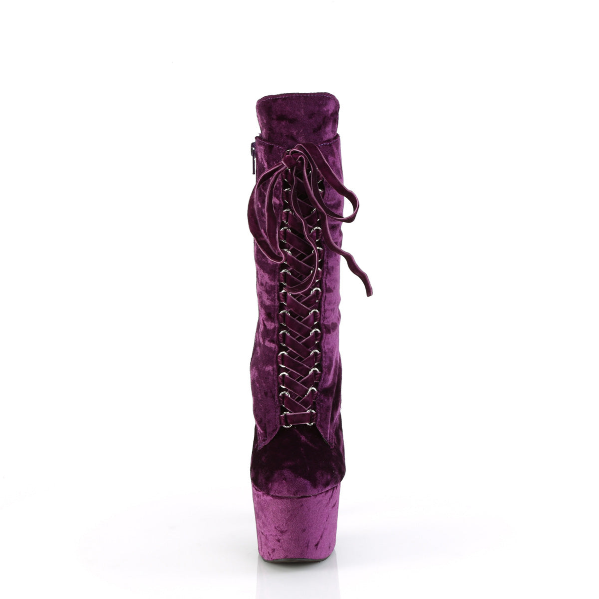 ADORE-1045VEL Pleaser Purple Velvet/Purple Velvet Platform Shoes [Exotic Dance Ankle Boots]