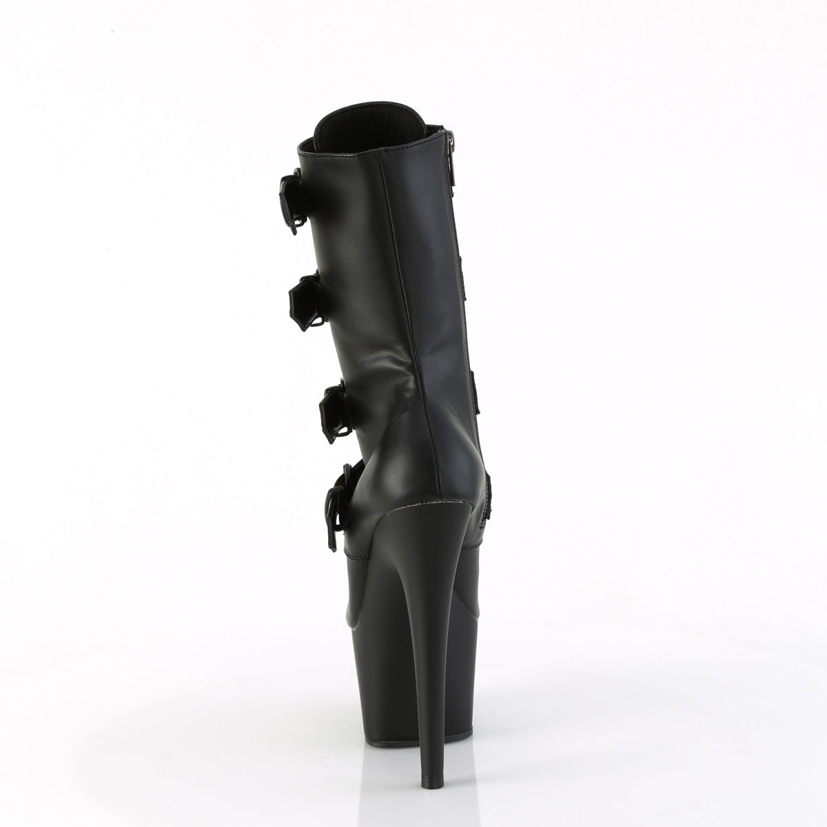 ADORE-1046 Pleaser Black Faux Leather/Black Matte Platform Shoes [Exotic Dance Ankle Boots]