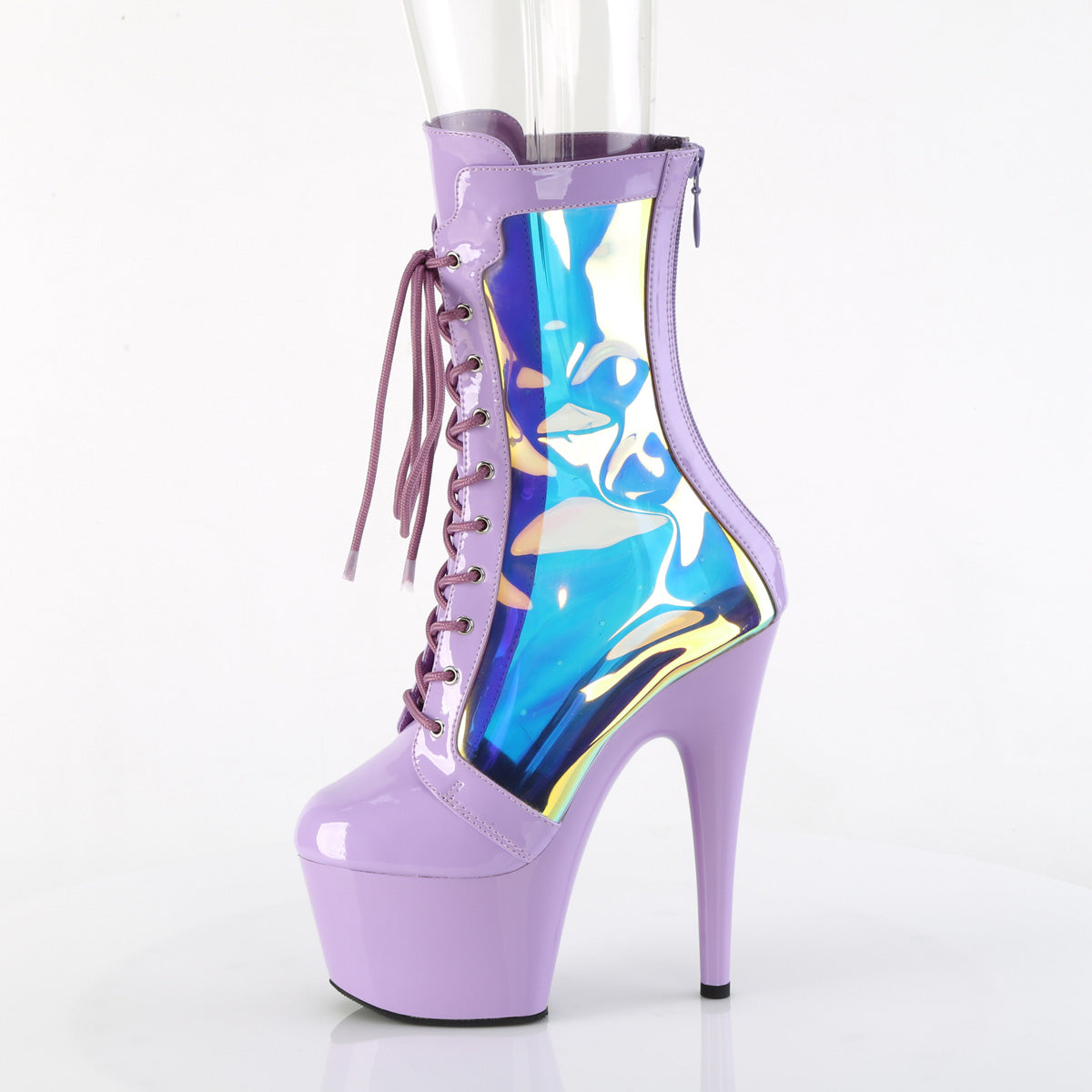 adore 1047 pleaser stripper shoes lavender pat holo lavender