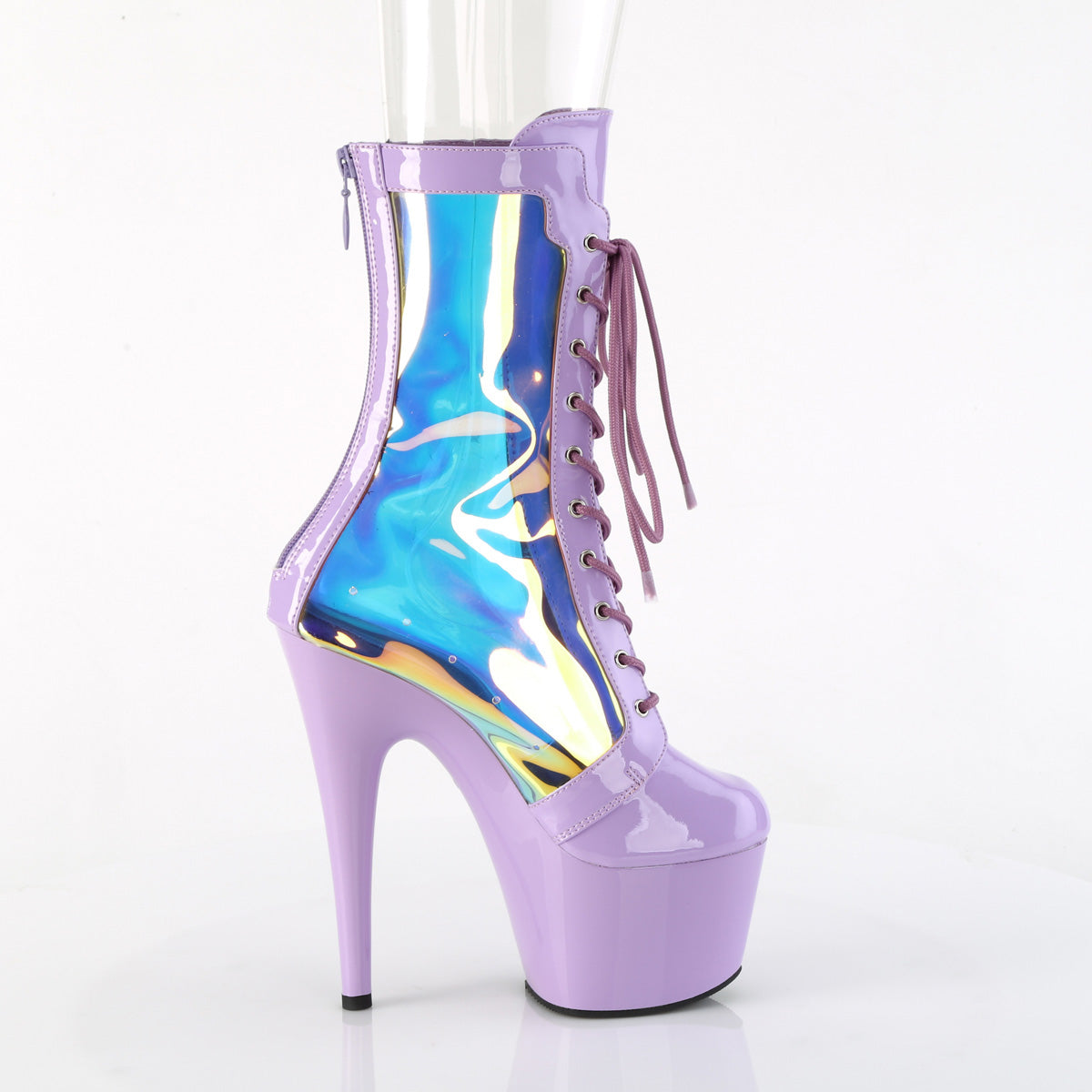 adore 1047 pleaser stripper shoes lavender pat holo lavender