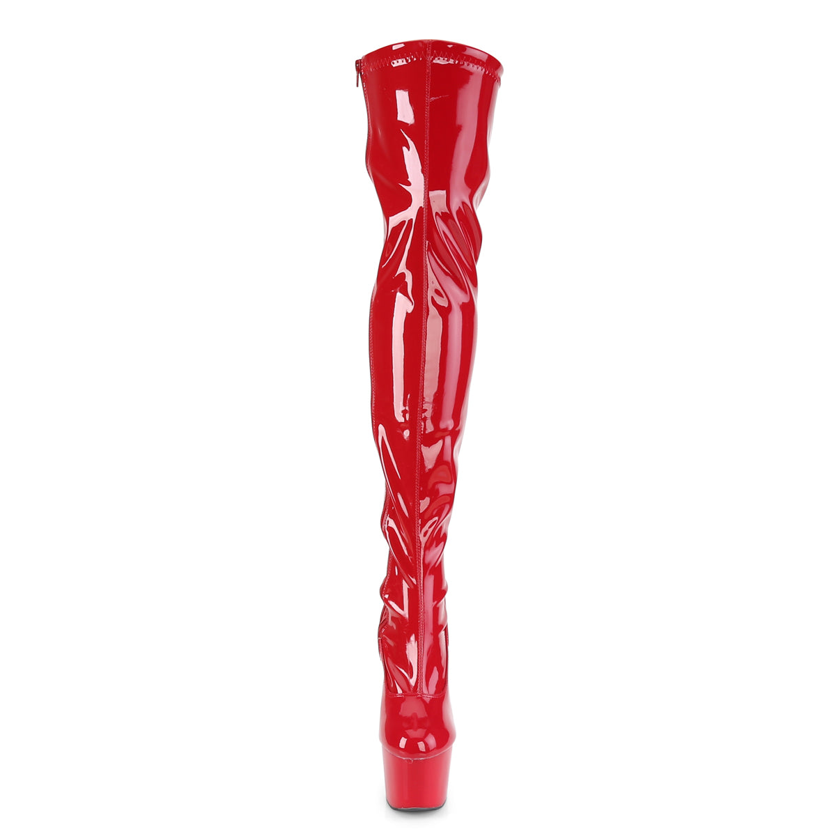 ADORE-3000 Pleaser Red Stretch Patent/Red Platform Shoes [Thigh High Boots]